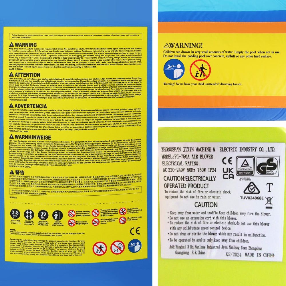 AirMyFun Kids Inflatable Pool Water Double Slide Park Jumping Castle 465X390CM-5