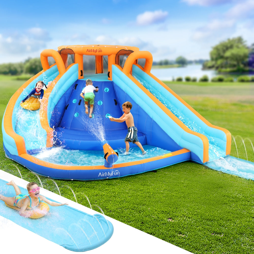 AirMyFun Kids Inflatable Pool Water Double Slide Park Jumping Castle 465X390CM-6