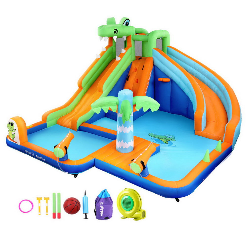 AirMyFun Kids Inflatable Pool Water Double Slide Park Jumping Castle 465X430CM-0