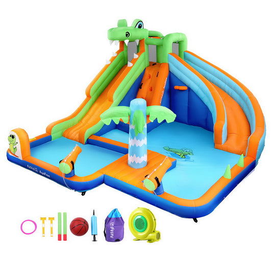 AirMyFun Kids Inflatable Pool Water Double Slide Park Jumping Castle 465X430CM-0
