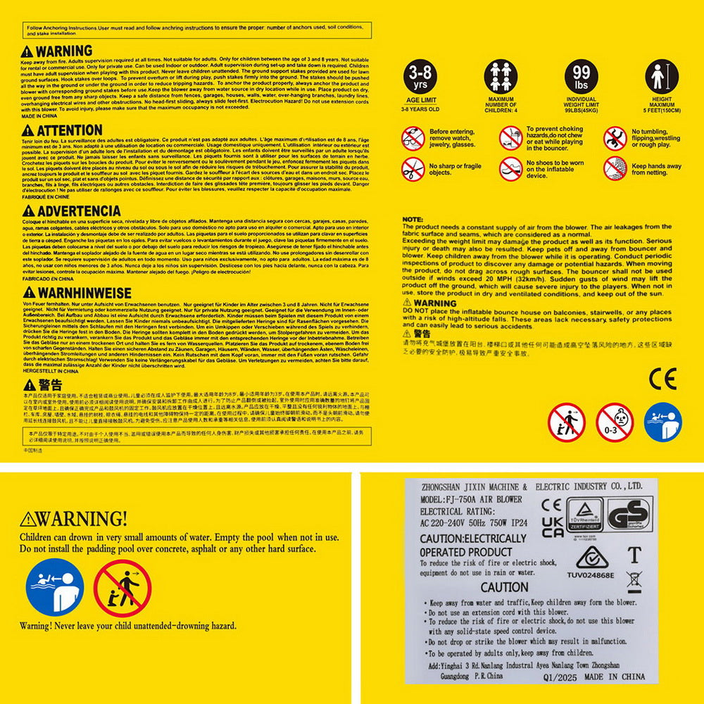 AirMyFun Kids Inflatable Pool Water Double Slide Park Jumping Castle 465X430CM-4