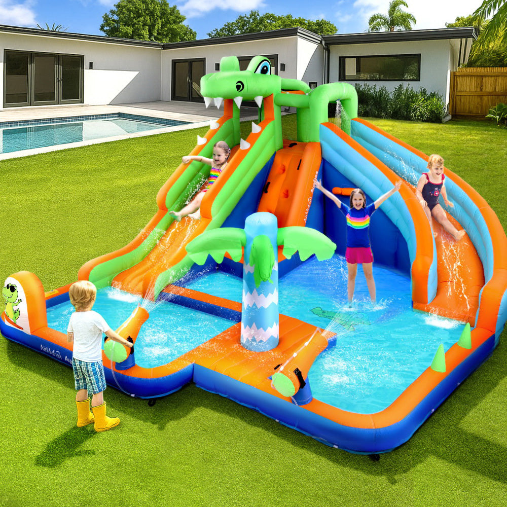 AirMyFun Kids Inflatable Pool Water Double Slide Park Jumping Castle 465X430CM-6