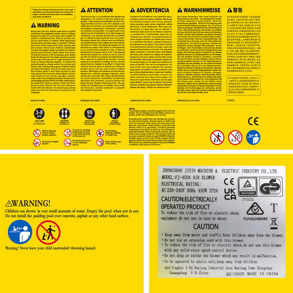 Kids Inflatable Water Slide Splash Pool Park Jumping Castle Bounce 615X322CM-4