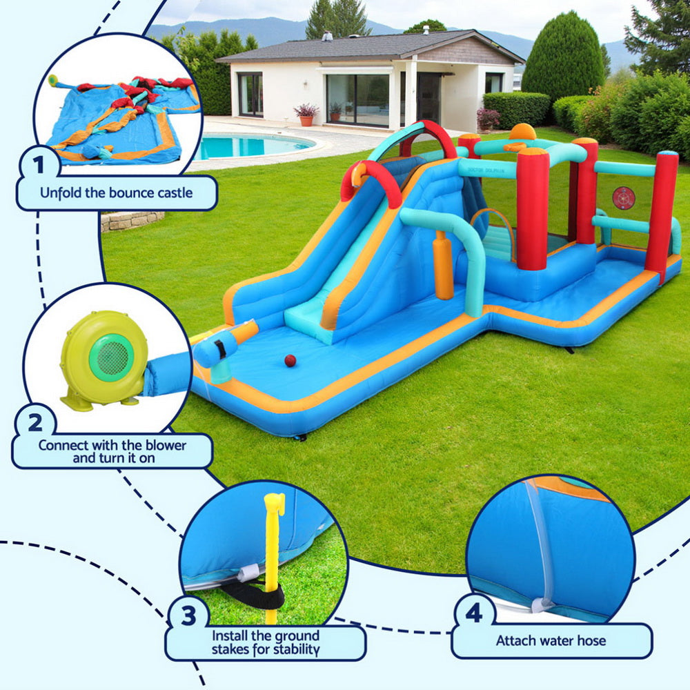 Kids Inflatable Water Slide Splash Pool Park Jumping Castle Bounce 615X322CM-5