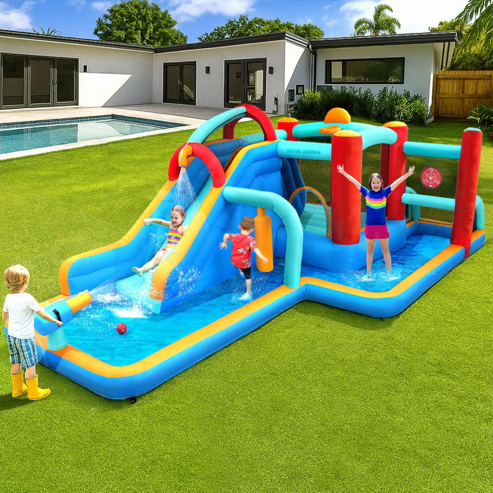 Kids Inflatable Water Slide Splash Pool Park Jumping Castle Bounce 615X322CM-6