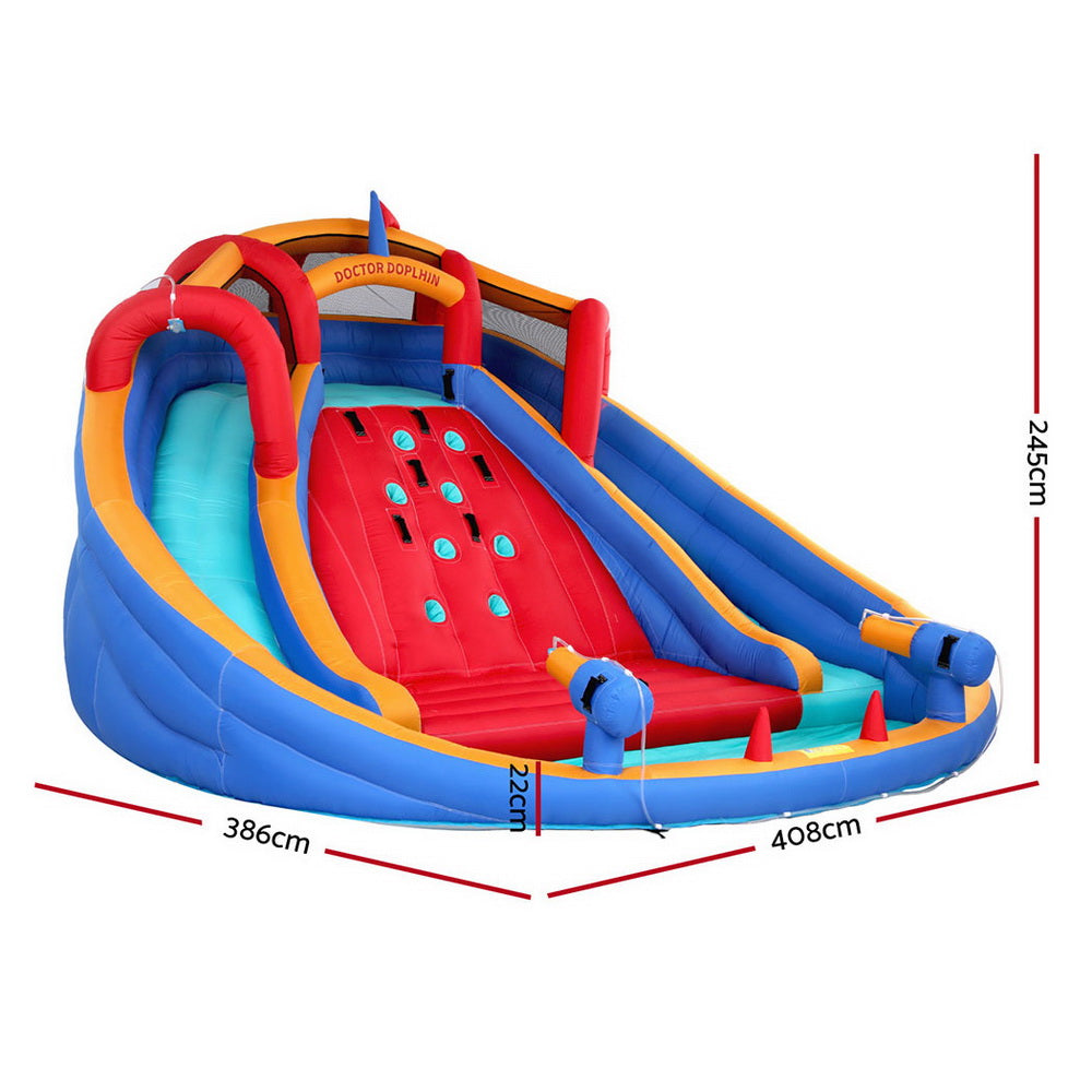 Kids Inflatable Pool Water Slide Cannon Splash Park Toss Game 408X386CM-1