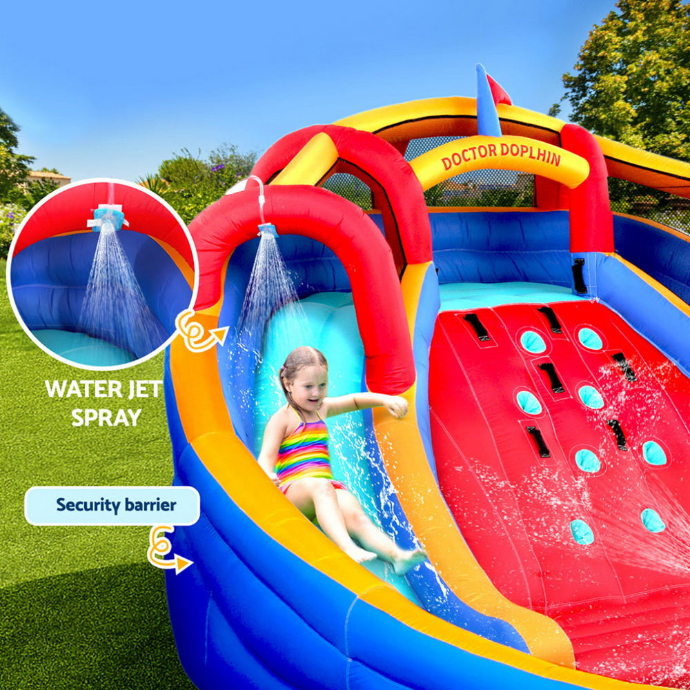 Kids Inflatable Pool Water Slide Cannon Splash Park Toss Game 408X386CM-3