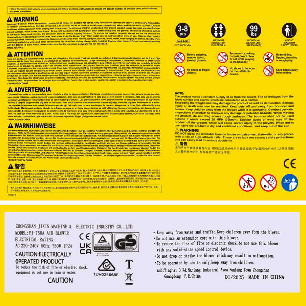 Kids Inflatable Pool Water Slide Cannon Splash Park Toss Game 408X386CM-4