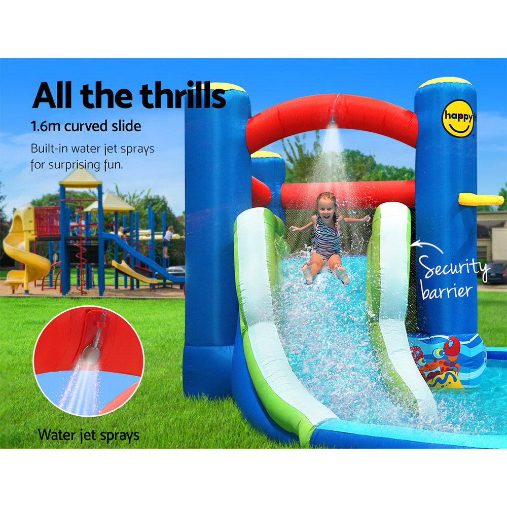 Happy Hop Inflatable Water Slide Jumping Trampoline Castle Bouncer Toy Splash-3