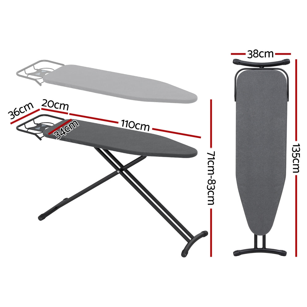 Artiss Ironing Board Foldable Iron Rest Black-1