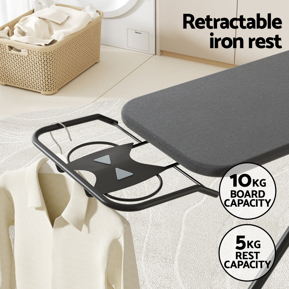 Artiss Ironing Board Foldable Iron Rest Black-3