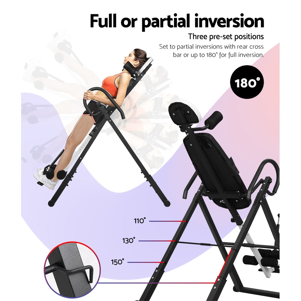 Everfit Inversion Table Gravity Exercise Inverter Back Stretcher Home Gym Grey-5