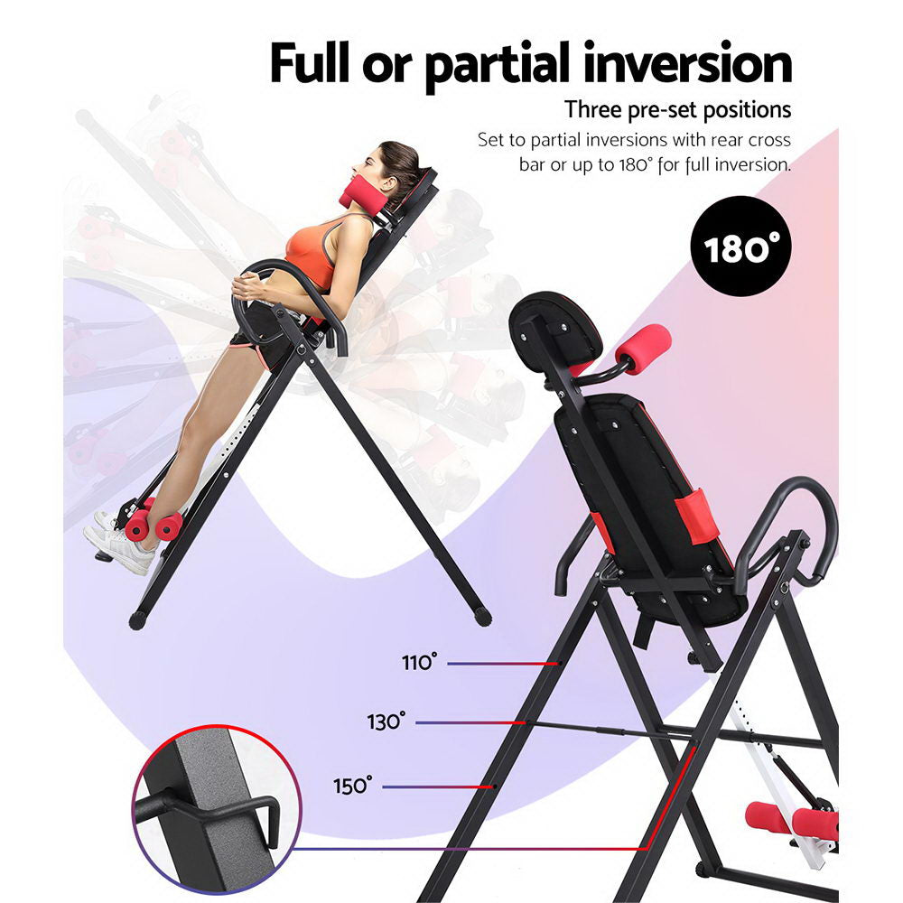 Everfit Inversion Table Gravity Exercise Inverter Back Stretcher Home Gym Black-4