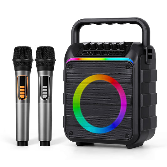 Alpha Portable Karaoke Machine with 2 Wireless Microphones Bluetooth 5.3-0