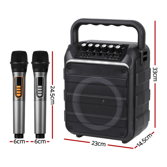 Alpha Portable Karaoke Machine with 2 Wireless Microphones Bluetooth 5.3-1