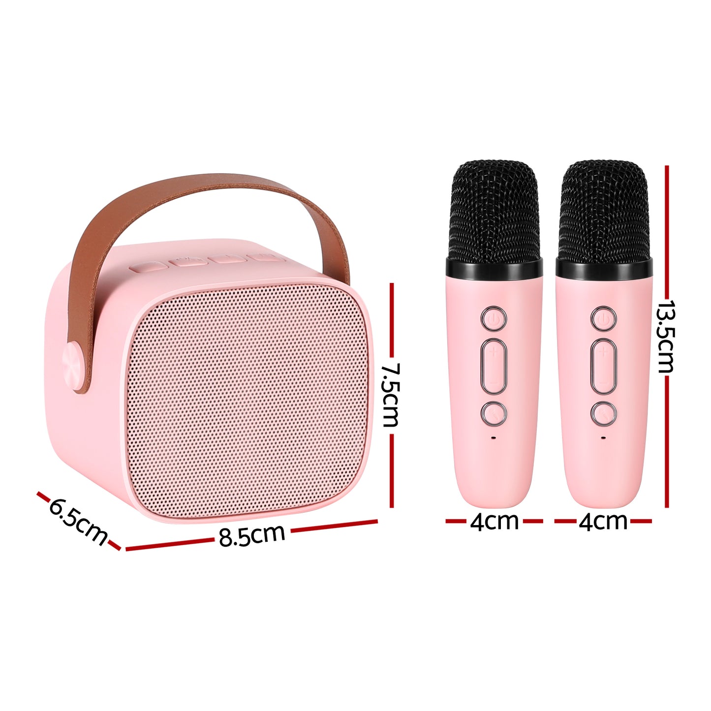 Alpha Mini Portable Karaoke Machine for Adults Kids with 2 Wireless Microphones-1