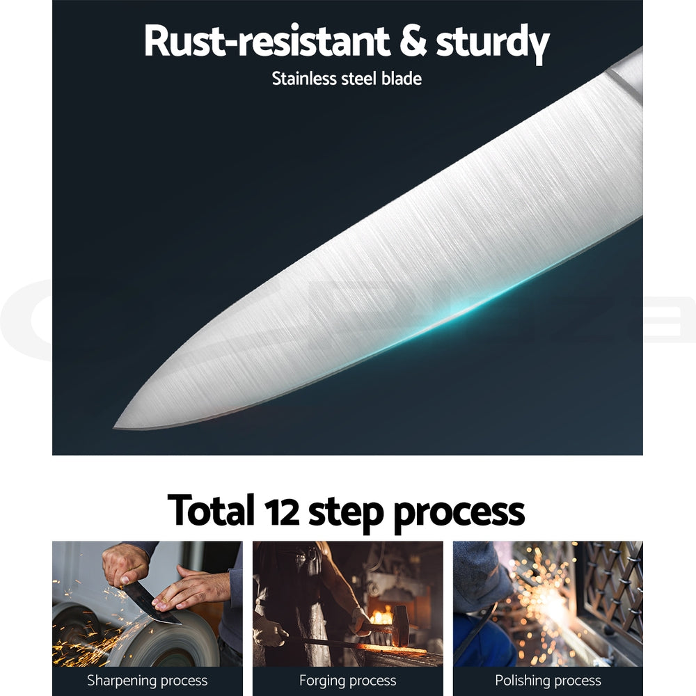 5-Star Chef 14PCS Kitchen Knife Set Stainless Steel Non-stick with Sharpener-5