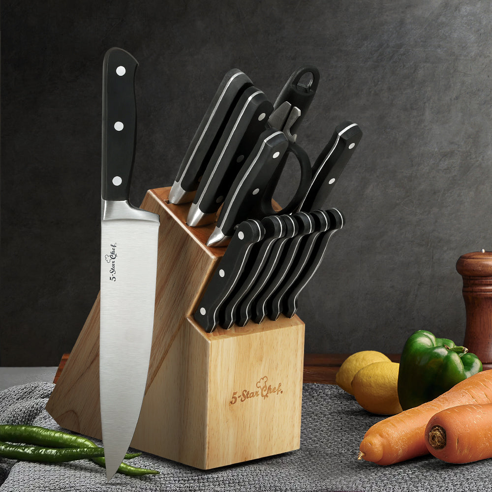 5-Star Chef 14PCS Kitchen Knife Set Stainless Steel Non-stick with Sharpener-7