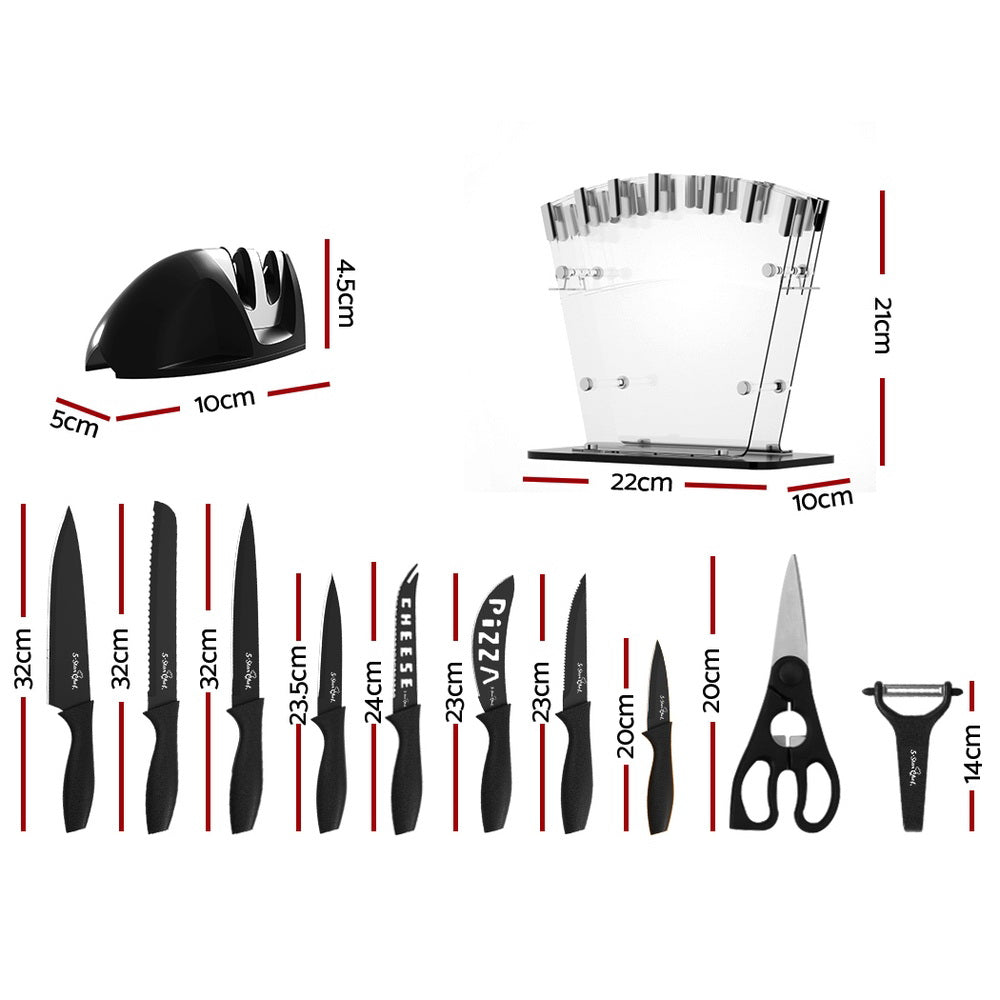 5-Star Chef 17PCS Kitchen Knife Set Stainless Steel Non-stick with Sharpener-1