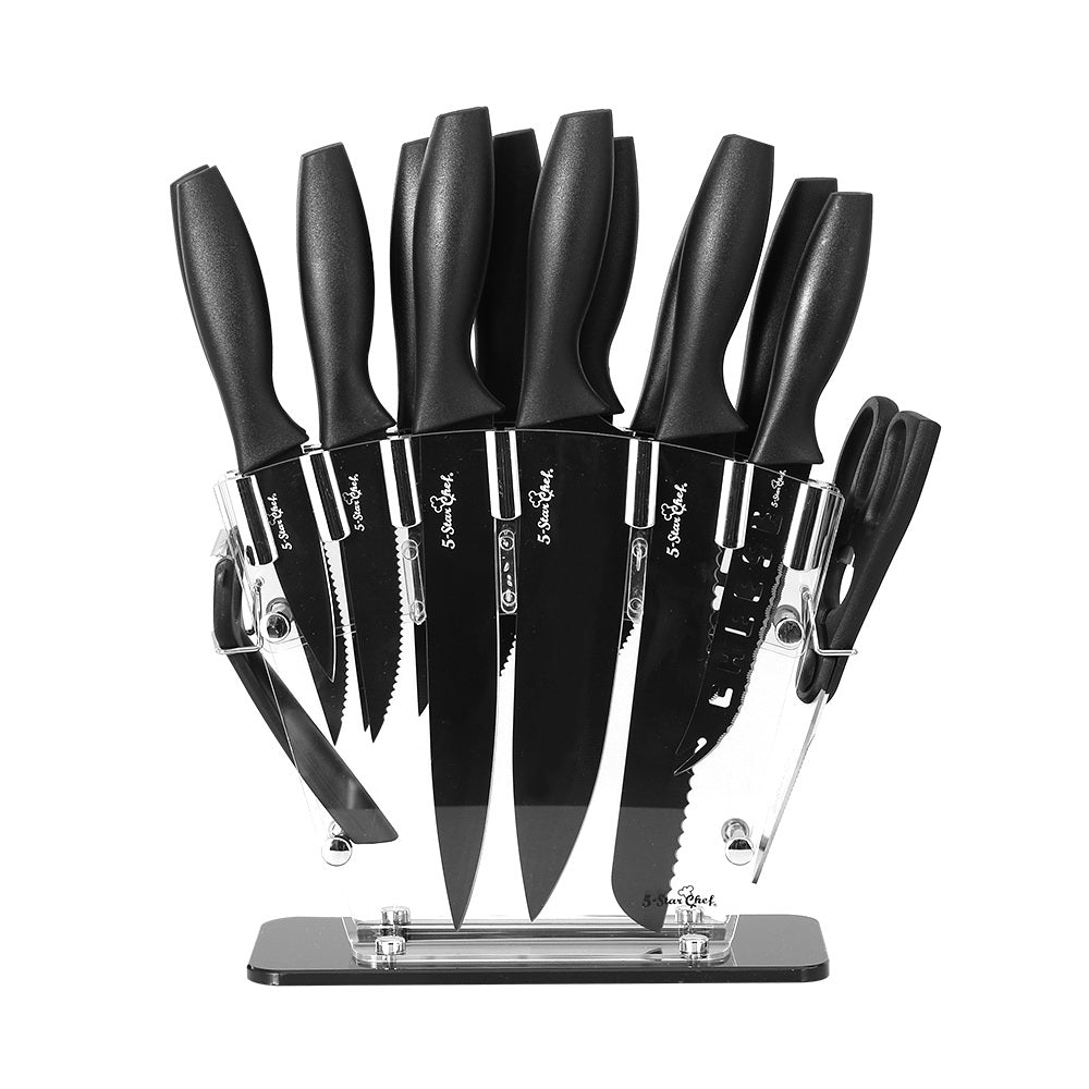 5-Star Chef 17PCS Kitchen Knife Set Stainless Steel Non-stick with Sharpener-2