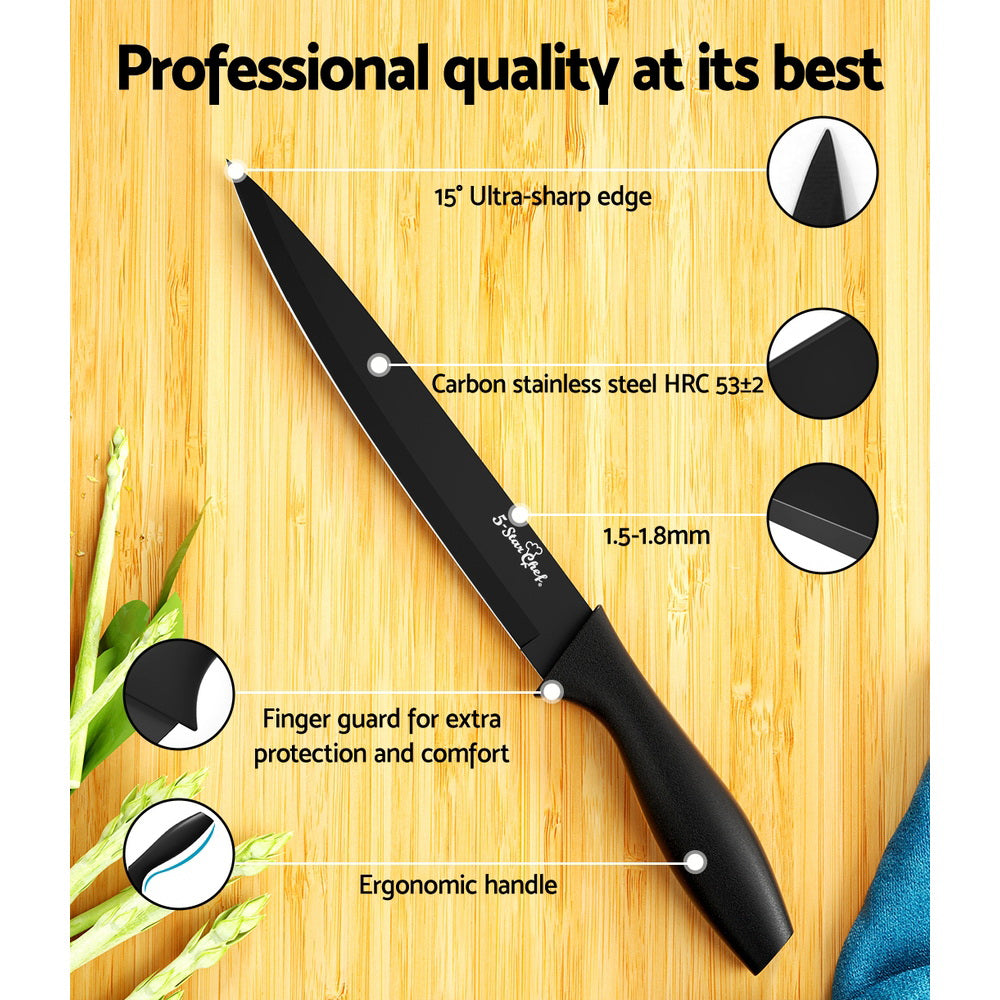 5-Star Chef 17PCS Kitchen Knife Set Stainless Steel Non-stick with Sharpener-5