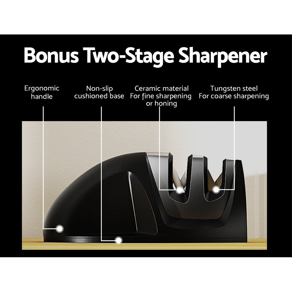 5-Star Chef 17PCS Kitchen Knife Set Stainless Steel Non-stick with Sharpener-6