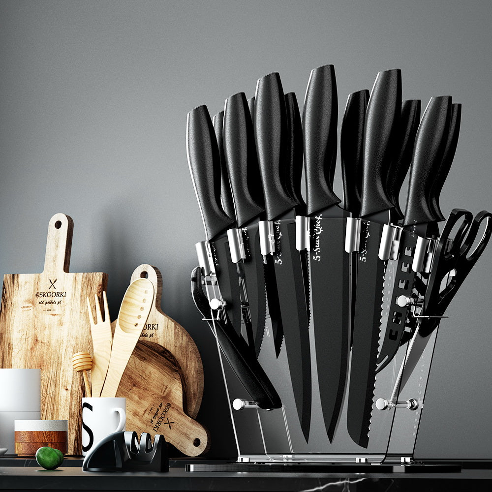 5-Star Chef 17PCS Kitchen Knife Set Stainless Steel Non-stick with Sharpener-7