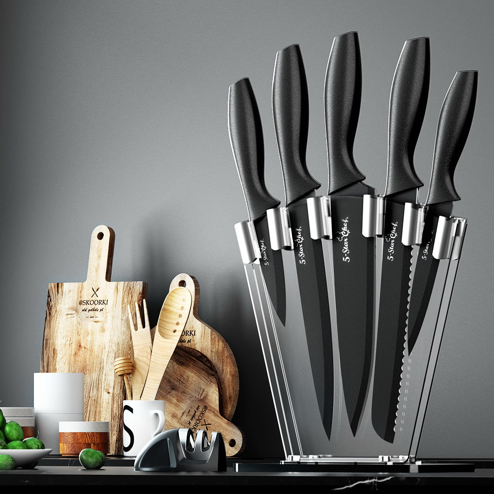 5-Star Chef 7PCS Kitchen Knife Set Stainless Steel Non-stick with Sharpener-7