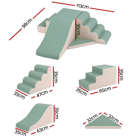 Keezi Kids Climbing Blocks 4-Piece Foam Toddler Playset Soft Indoor Climbing Toy Rocker-1