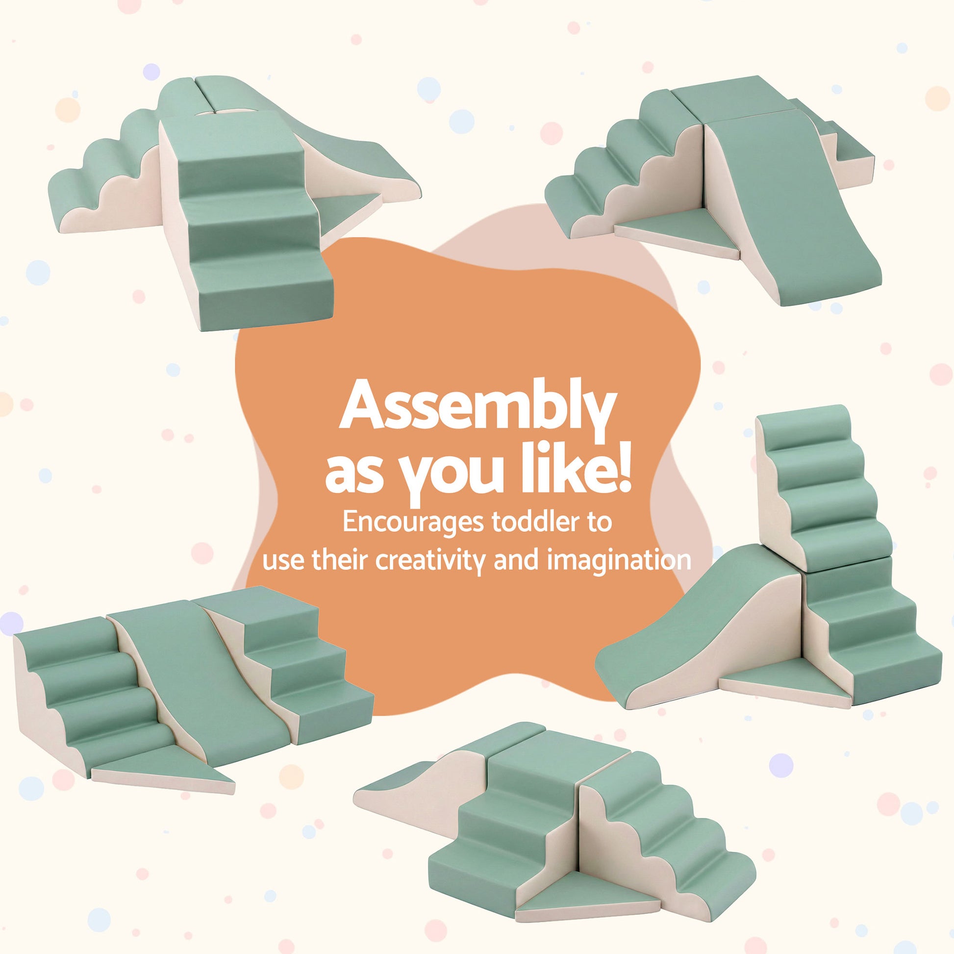 Keezi Kids Climbing Blocks 4-Piece Foam Toddler Playset Soft Indoor Climbing Toy Rocker-4