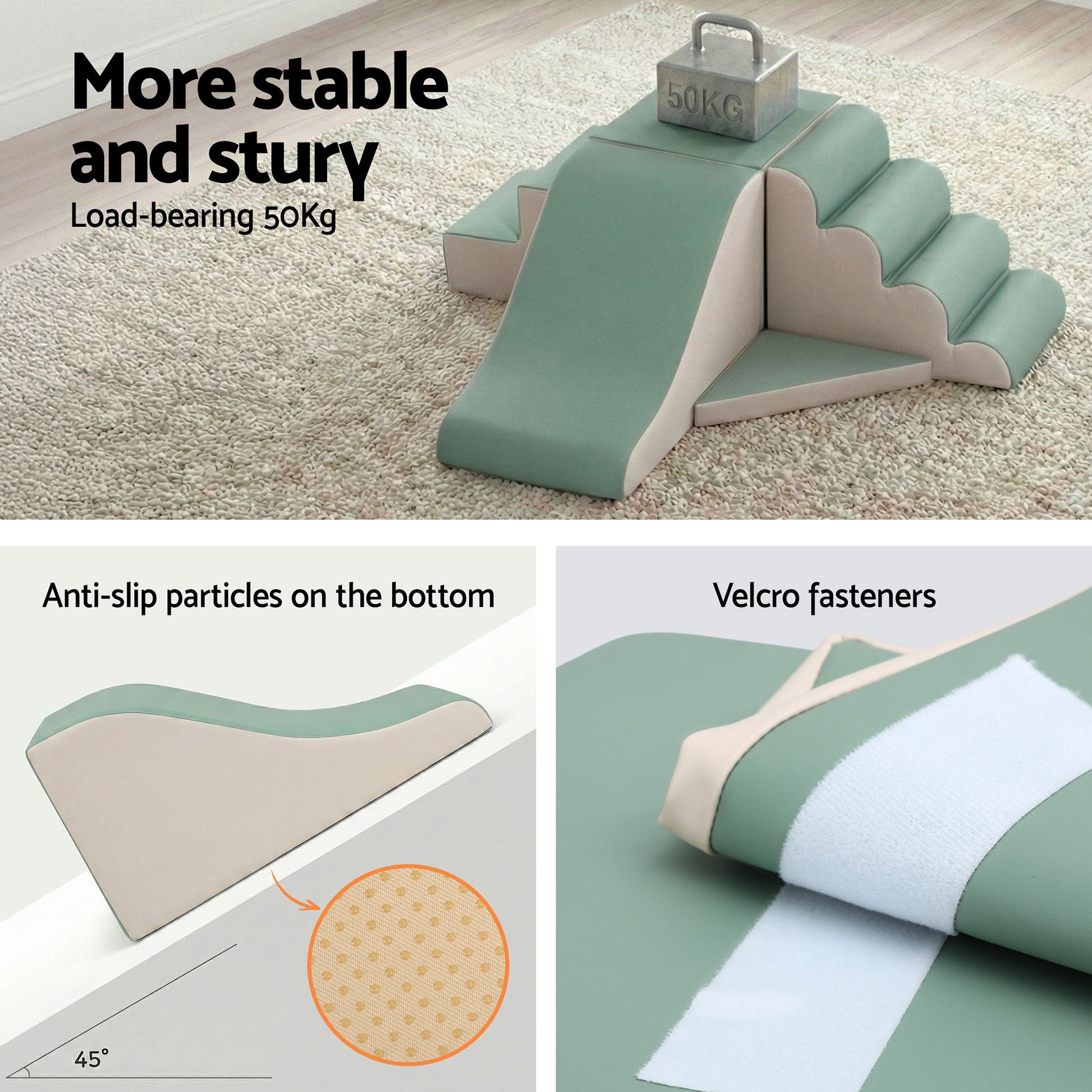 Keezi Kids Climbing Blocks 4-Piece Foam Toddler Playset Soft Indoor Climbing Toy Rocker-6