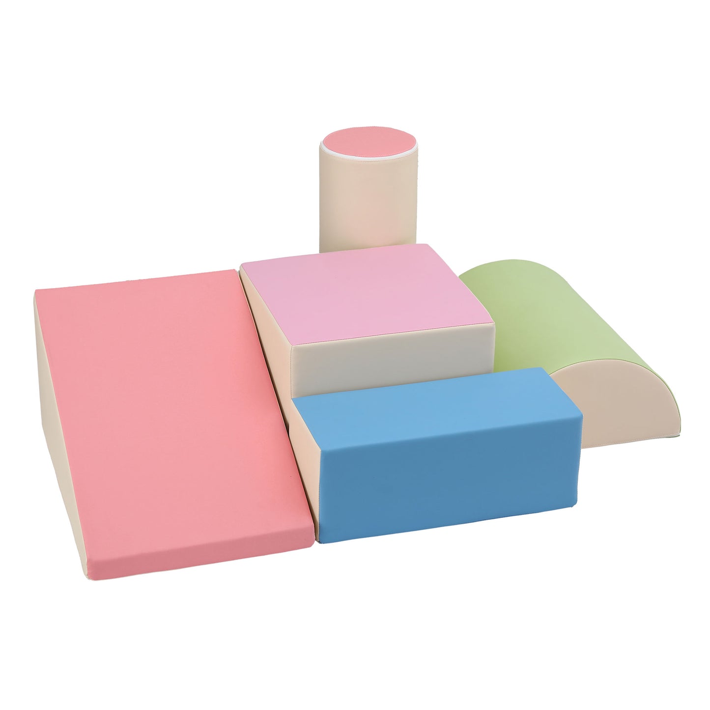 Keezi Kids Climbing Blocks 5-Piece Foam Toddler Playset Soft Indoor Climbing Toy Rocker-2