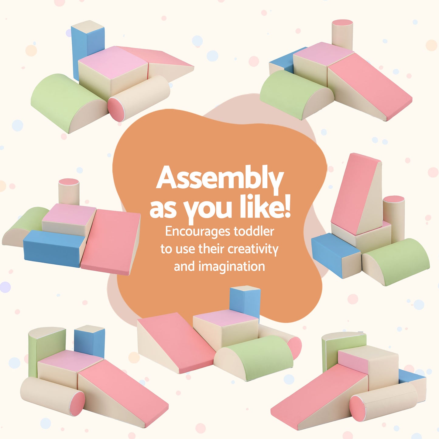 Keezi Kids Climbing Blocks 5-Piece Foam Toddler Playset Soft Indoor Climbing Toy Rocker-4