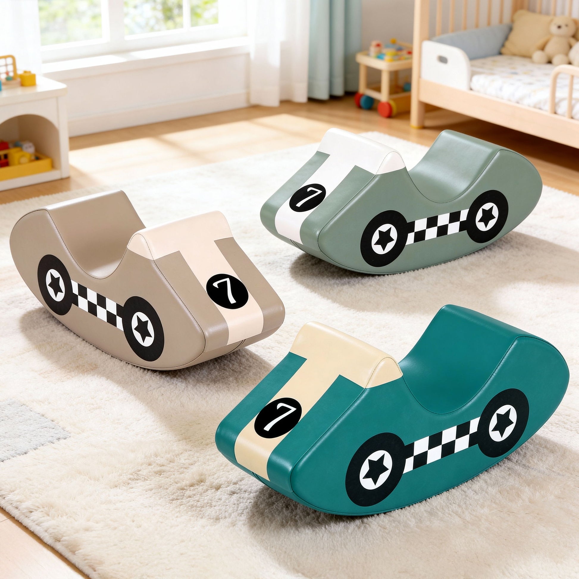 Keezi Kids Climbing Blocks 3Pcs Foam Toddler Playset Soft Indoor Climbing Toy Rocker-0