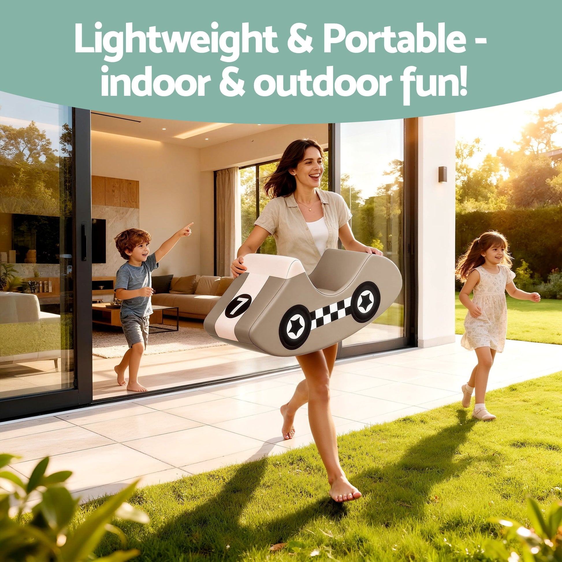 Keezi Kids Climbing Blocks 3Pcs Foam Toddler Playset Soft Indoor Climbing Toy Rocker-4