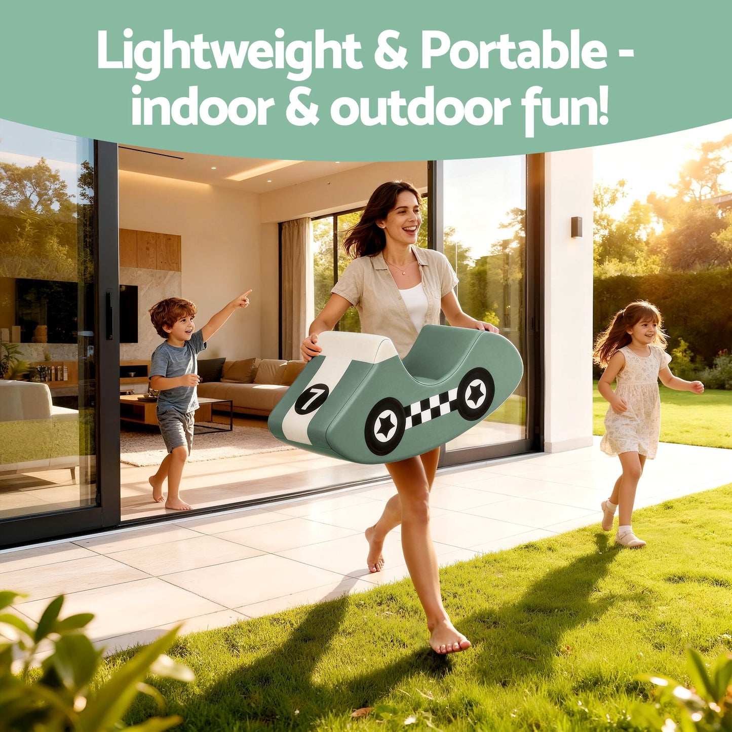 Keezi Kids Climbing Blocks Foam Toddler Playset Soft Indoor Climbing Toy Rocker Green-4