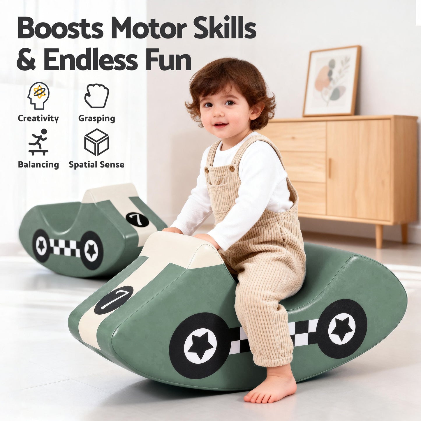 Keezi Kids Climbing Blocks Foam Toddler Playset Soft Indoor Climbing Toy Rocker Green-6