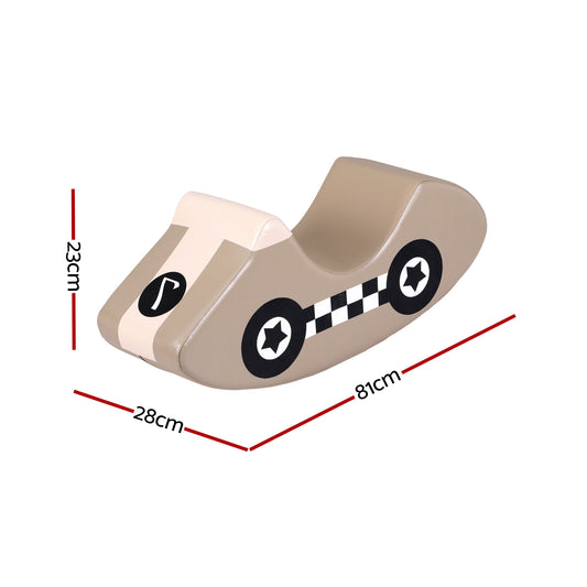 Keezi Kids Climbing Blocks Foam Toddler Playset Soft Indoor Indoor Climbing Toy Rocker Khaki-1