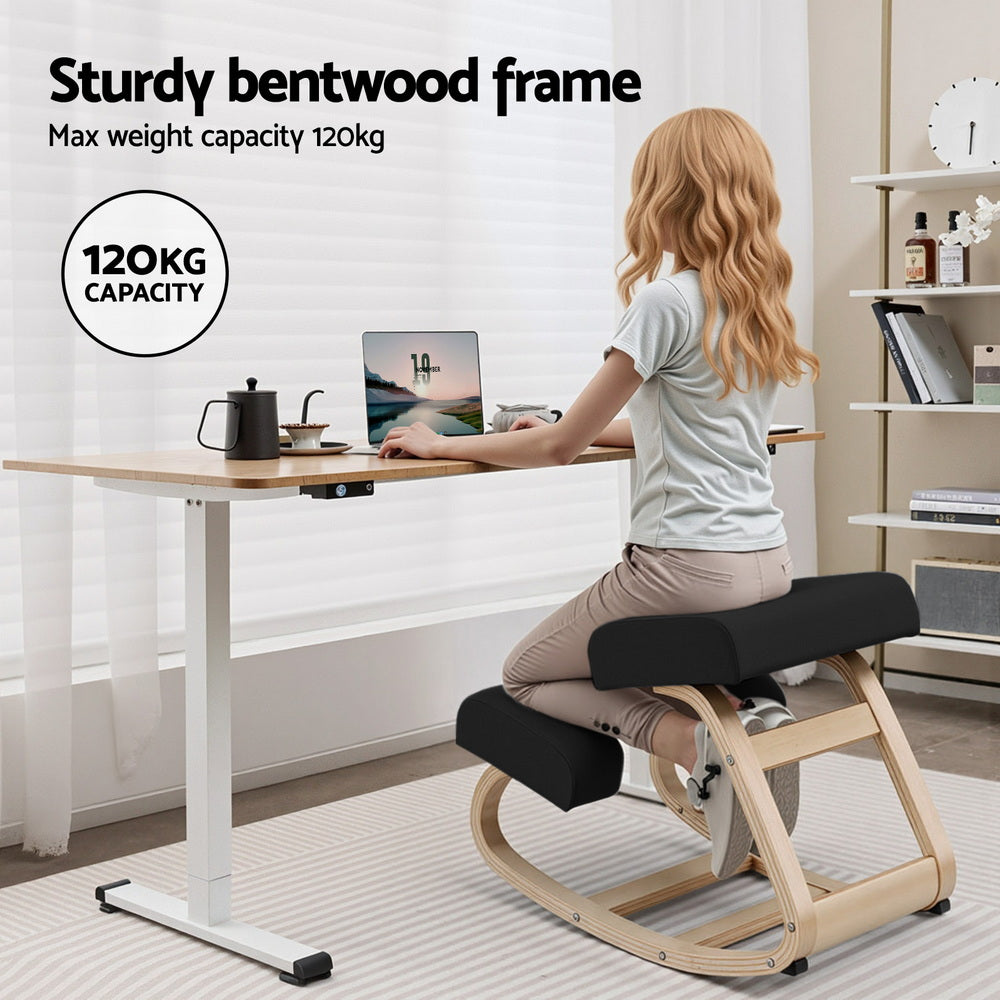 Artiss Kneeling Chair Ergonomic Posture Chair with Memory Foam Balance Stool for Home Office Gaming 120kg Weight Capacity Black-5