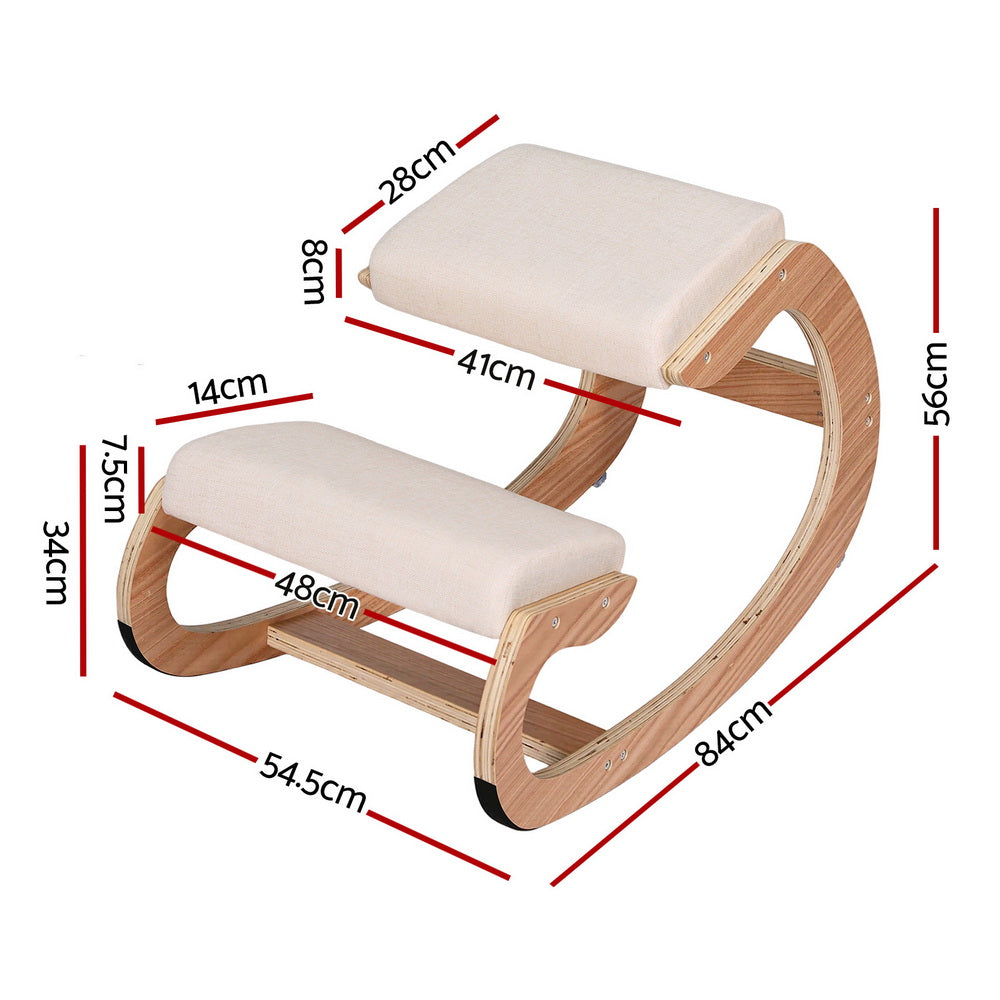 Artiss Kneeling Chair Ergonomic Posture Chair with Memory Foam Balance Stool for Home Office Gaming 120kg Weight Capacity Beige-1