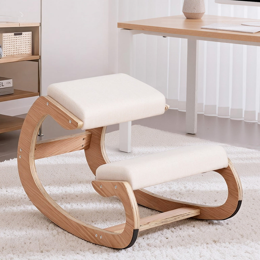 Artiss Kneeling Chair Ergonomic Posture Chair with Memory Foam Balance Stool for Home Office Gaming 120kg Weight Capacity Beige-6