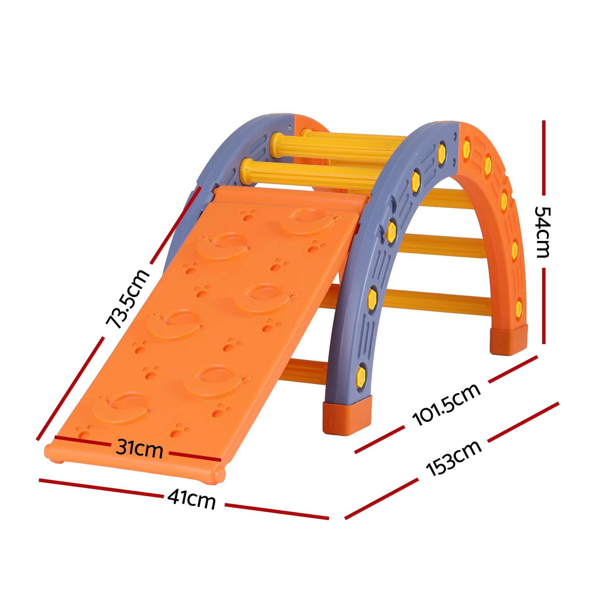 Keezi Kids Climbing Frame Set With Slide Indoor Outdoor Toddler Toys Pikler Arch Climber-1