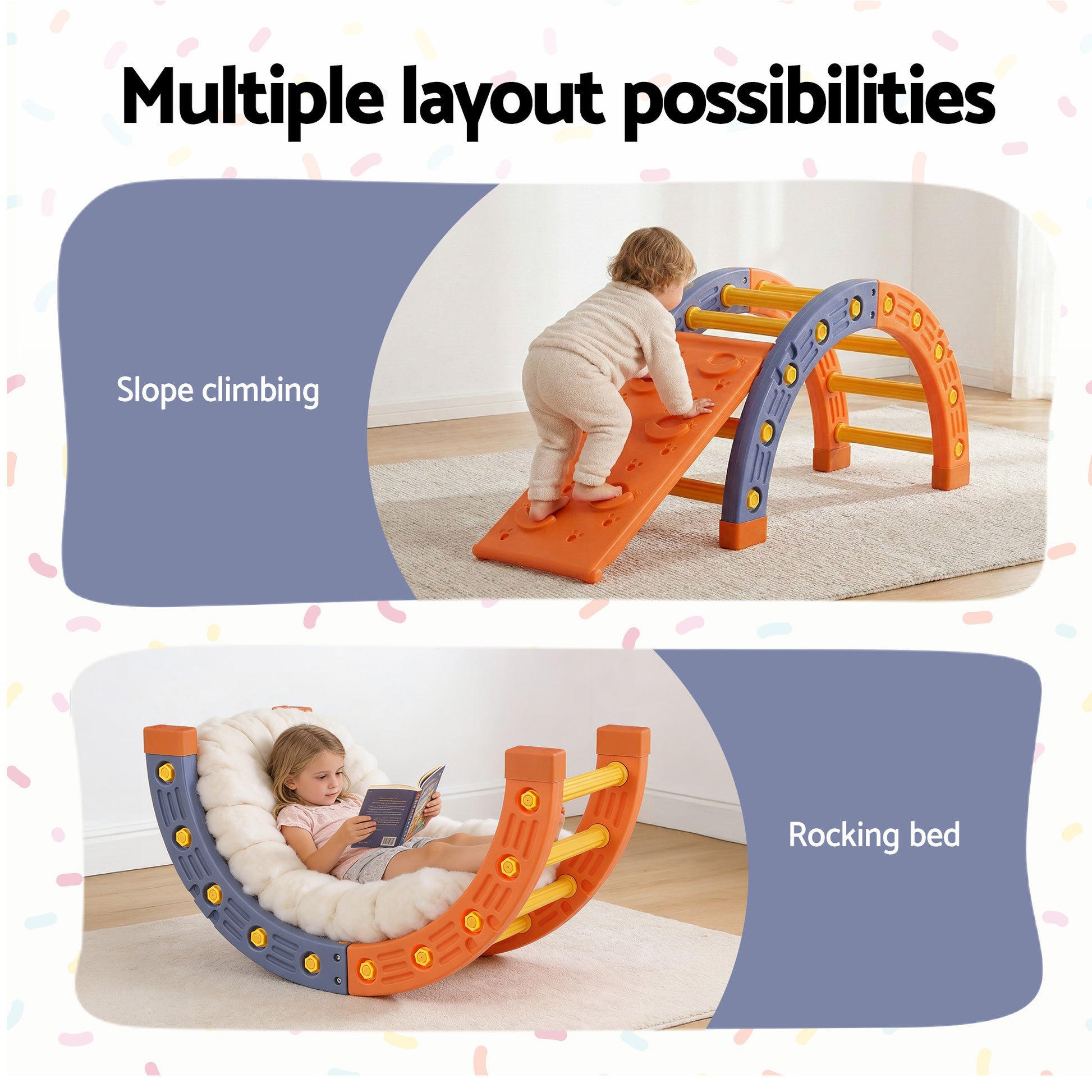 Keezi Kids Climbing Frame Set With Slide Indoor Outdoor Toddler Toys Pikler Arch Climber-4