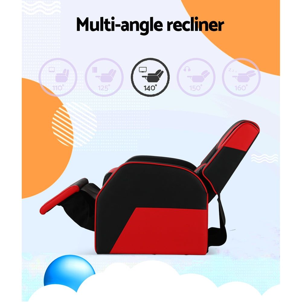 Keezi Kids Recliner Chair PU Leather Gaming Sofa Lounge Couch Children Armchair-4