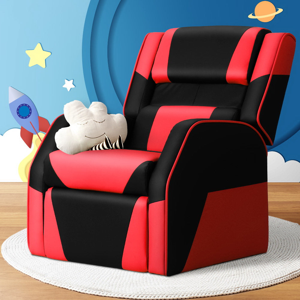 Keezi Kids Recliner Chair PU Leather Gaming Sofa Lounge Couch Children Armchair-7