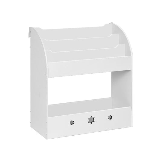 Keezi 3 Tiers Kids Bookshelf Magazine Shelf Organiser Bookcase Display White-0