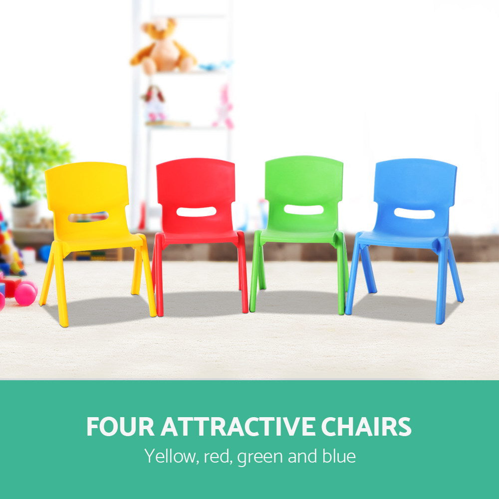 Keezi Kids Chairs Set Plastic Set of 4 Activity Study Chair 50KG-3