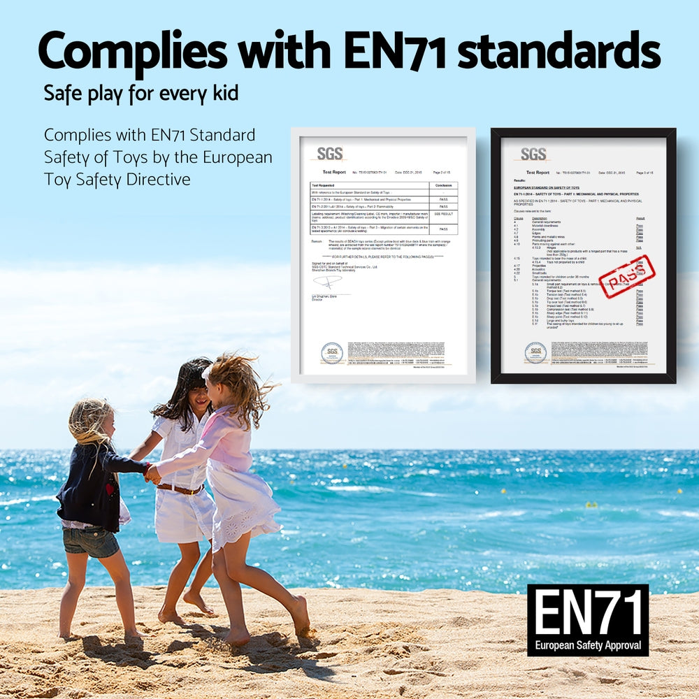 Keezi 5PCS Kids Table and Chairs Set Children Study Desk Furniture Plastic 4 Chairs-3