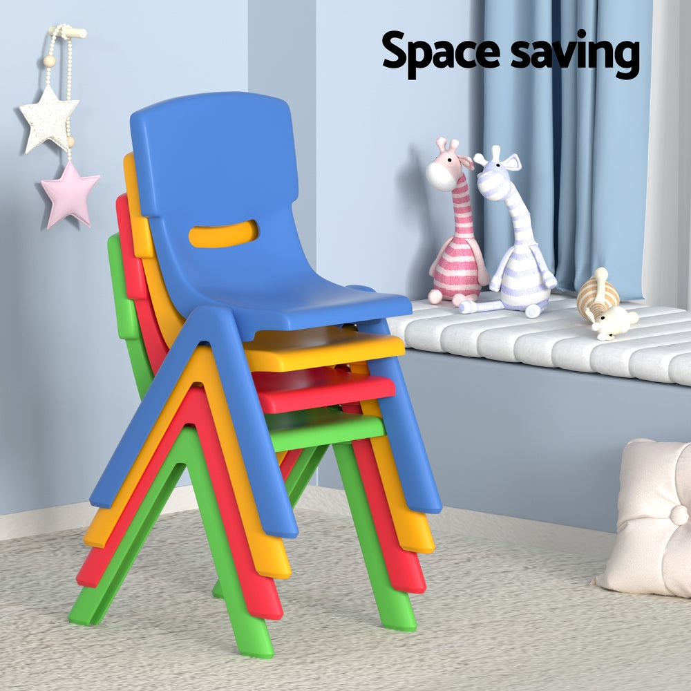 Keezi 5PCS Kids Table and Chairs Set Children Study Desk Furniture Plastic 4 Chairs-5