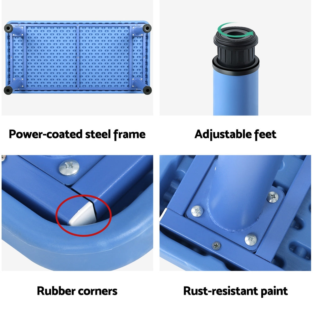 Keezi 9PCS Kids Table and Chairs Set Children Study Desk Furniture Plastic 8 Chairs-3